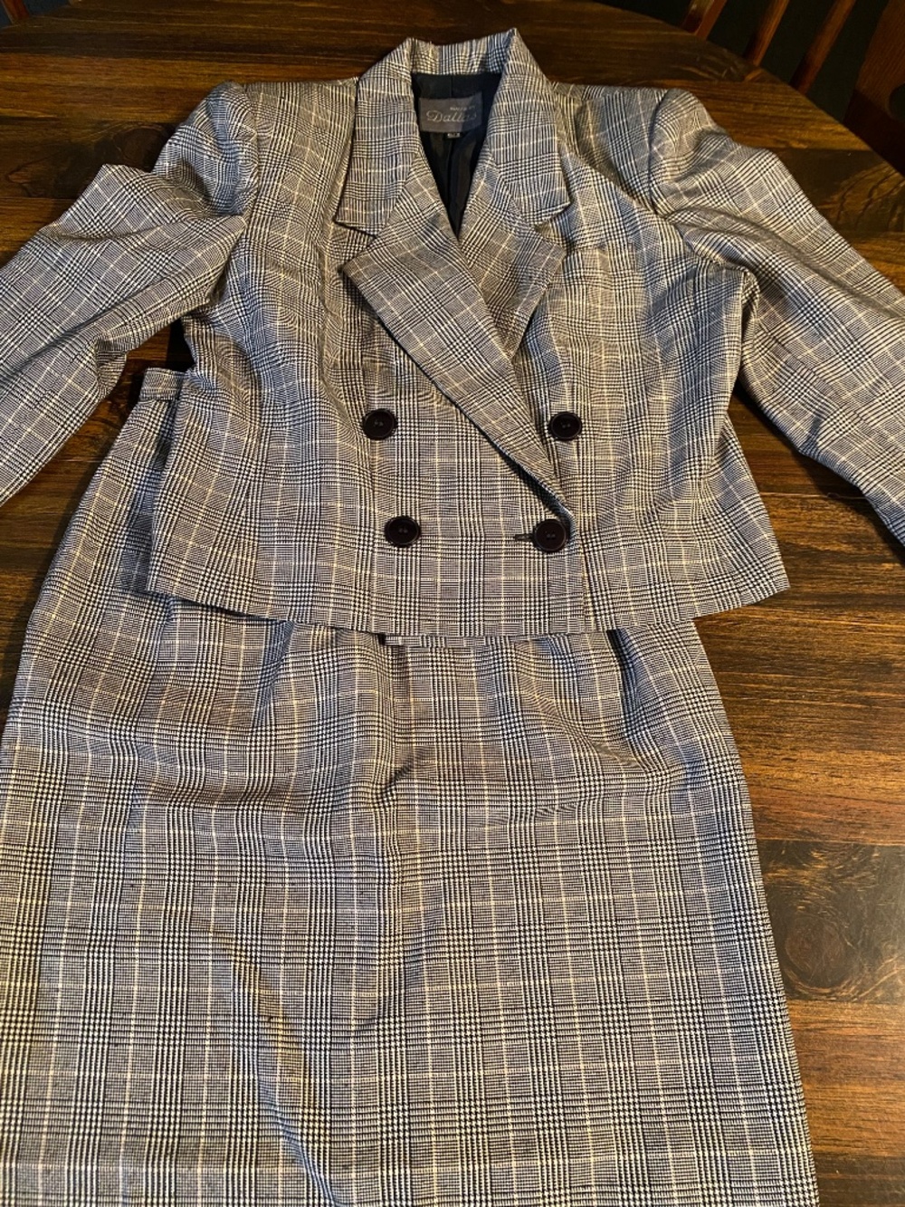 Vintage Black and White Plaid Suit